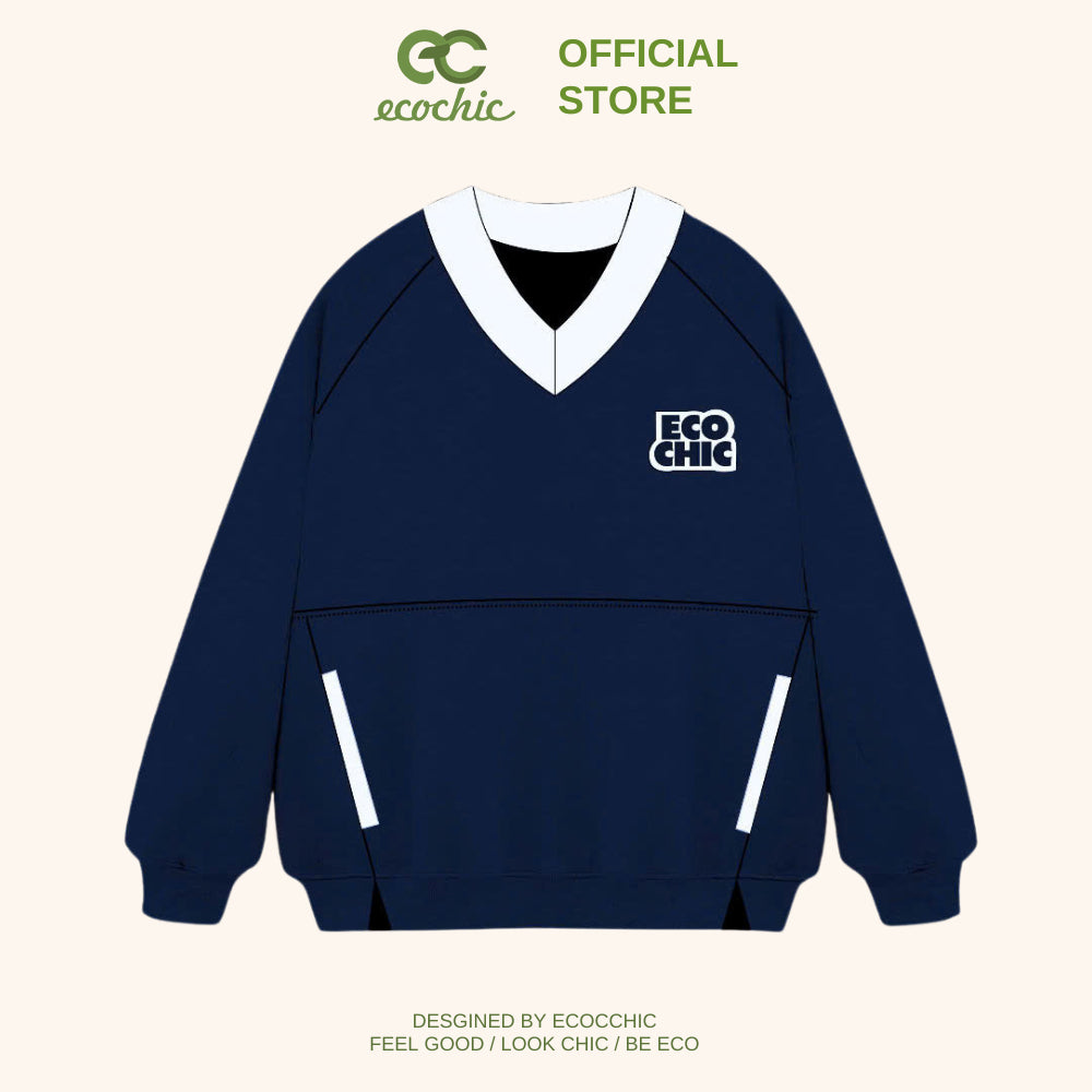 Áo Sweater Cổ Tim ECOCHIC V-NECK CUTHEM SWEATSHIRT Chất Liệu Cao Cấp Công Nghệ Mới Chính Hãng Nhiều Màu B090