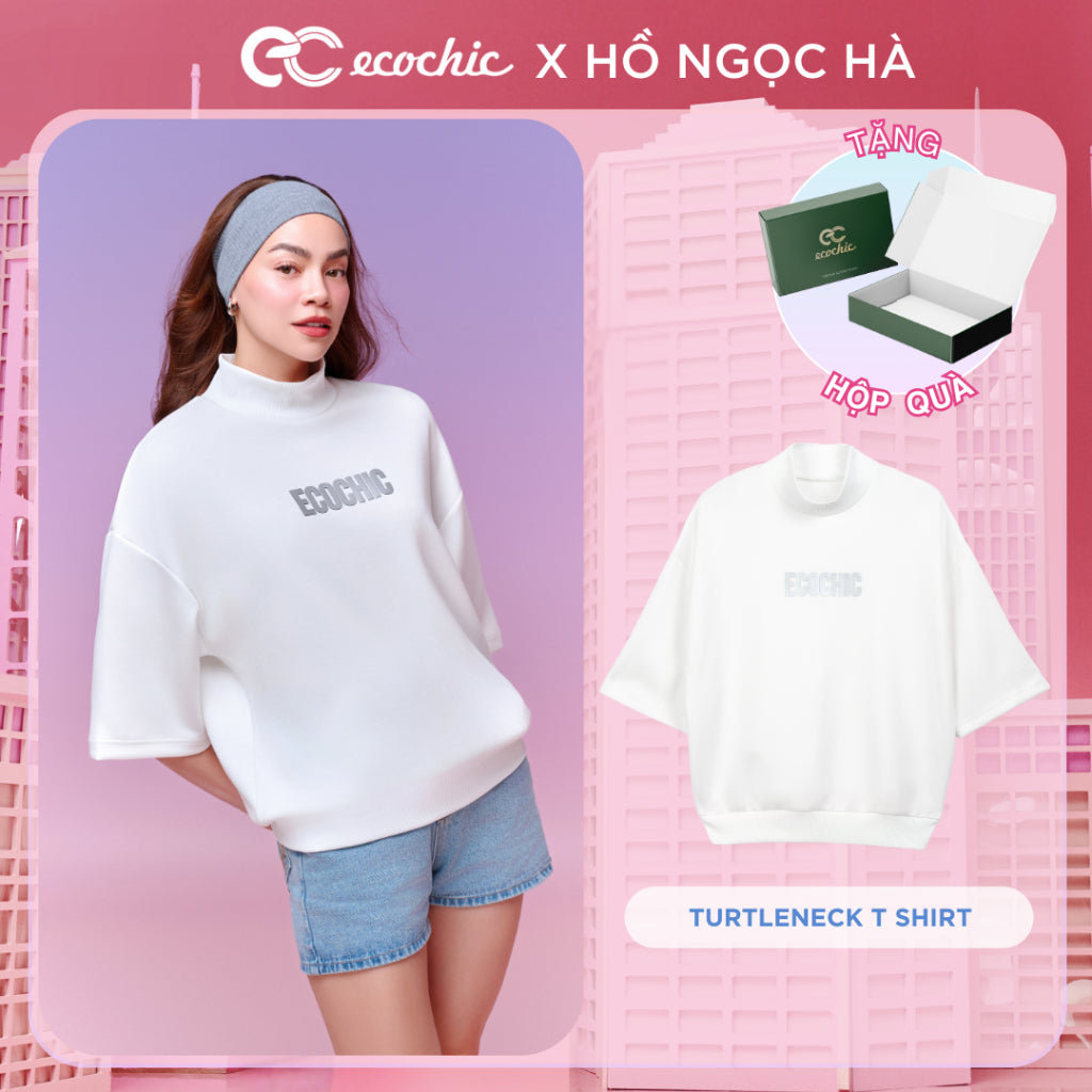 Áo Tay Lỡ ECOCHIC TURTLENECK TSHIRT TIMELESS ESSENTIALS Chất Liệu Ecozy Cao Cấp Unisex B110