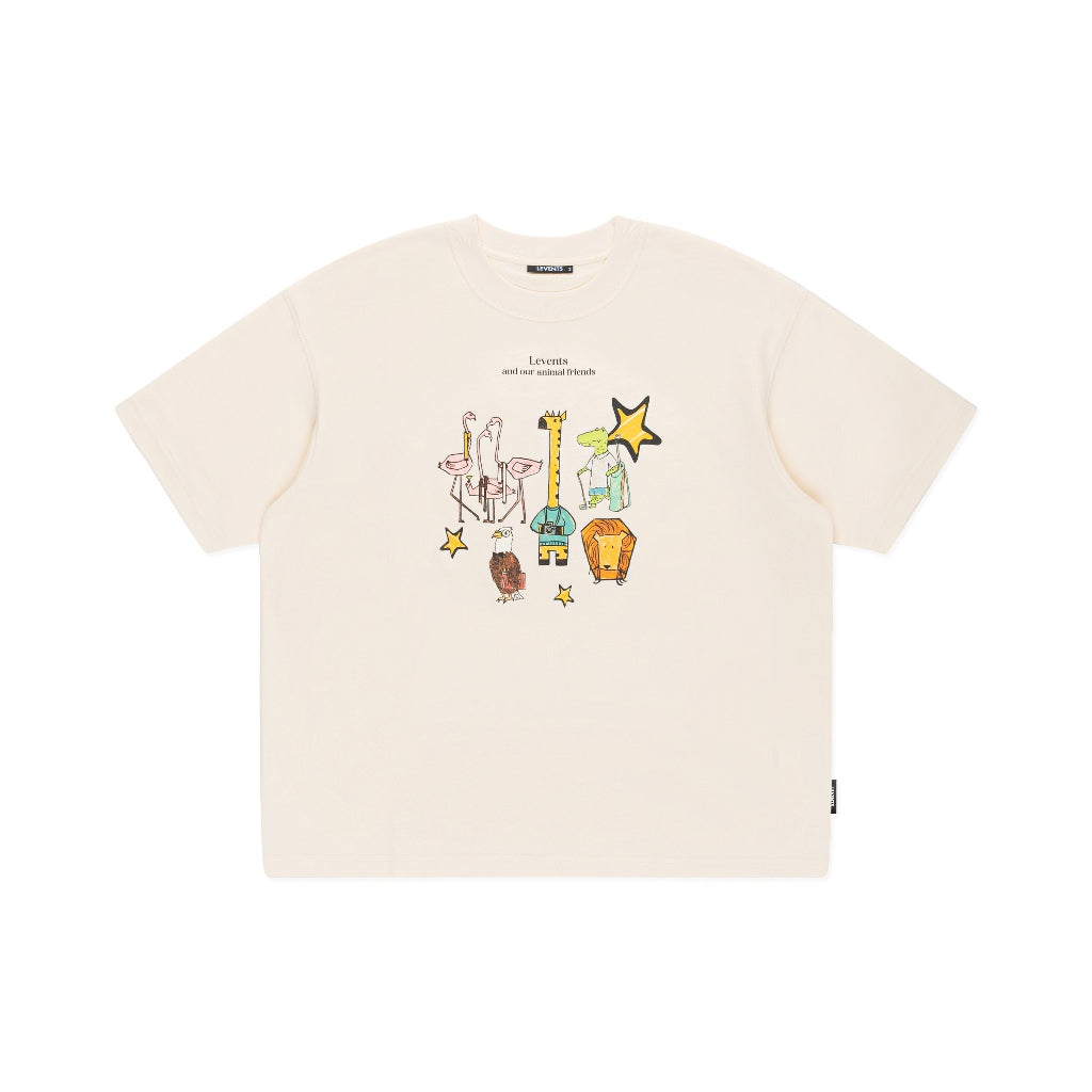 Levents My Animals Semi-Oversized Tee 100% Cotton T-shirt Unisex