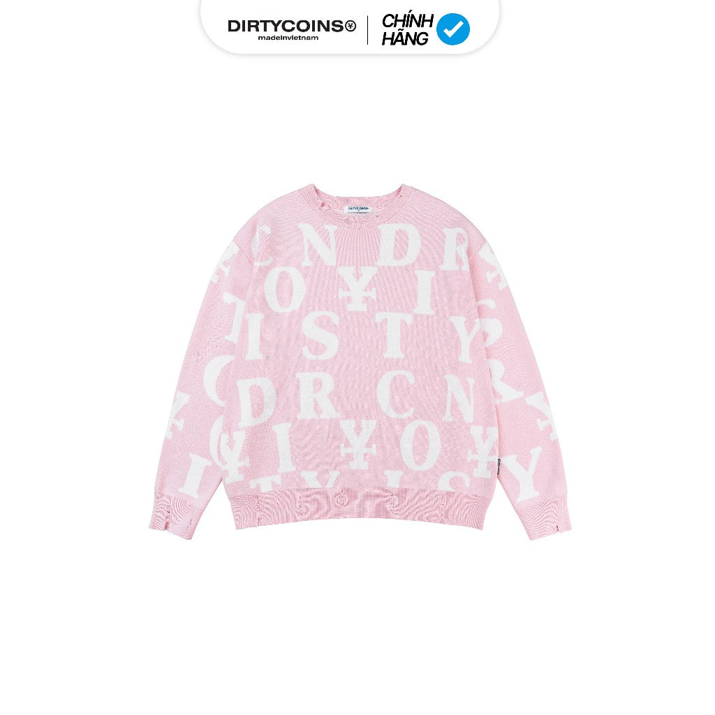 DirtyCoins Letters Monogram Knit Sweater