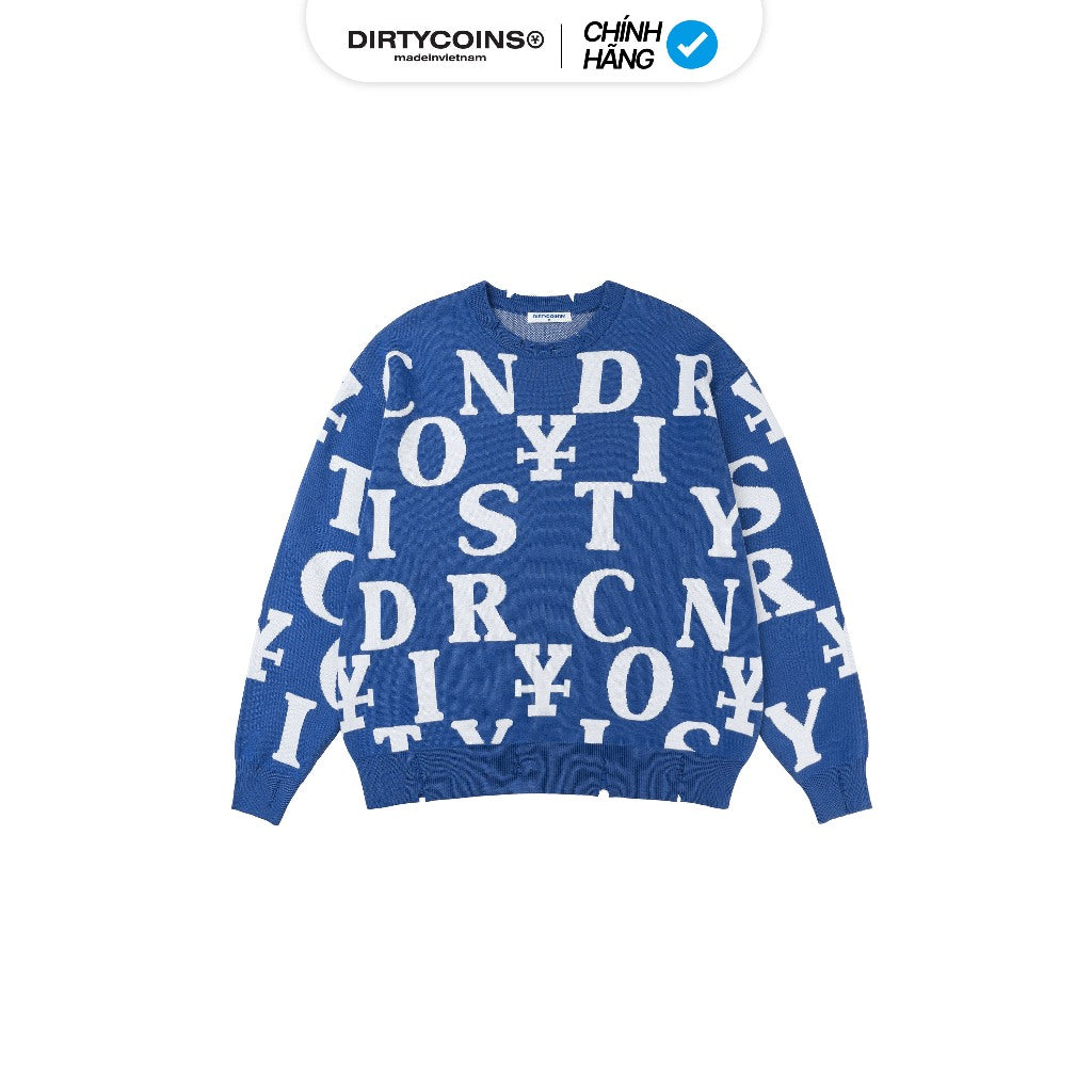 DirtyCoins Letters Monogram Knit Sweater