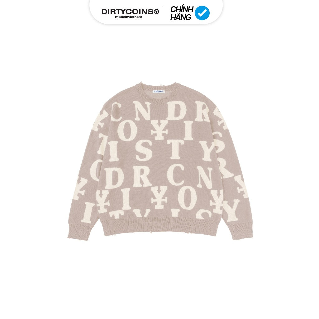 DirtyCoins Letters Monogram Knit Sweater