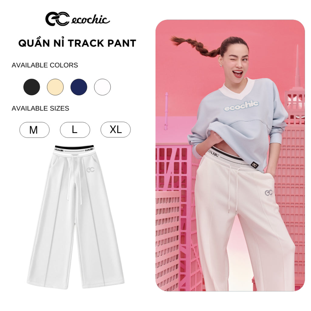 Quần Nỉ Track Pant Bo Dệt ECOCHIC DELINE Chính Hãng Cao Cấp Cạp Cao Thể Thao Năng Động B074