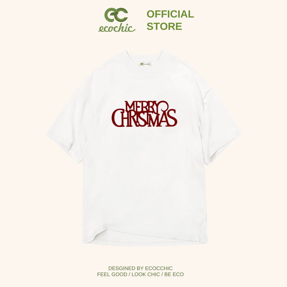Áo Phông ECOCHIC MERRY CHRISTMAS NOEL Tee Local Brand Chính Hãng Unisex Form Rộng Oversize Premium Cotton 100% B116