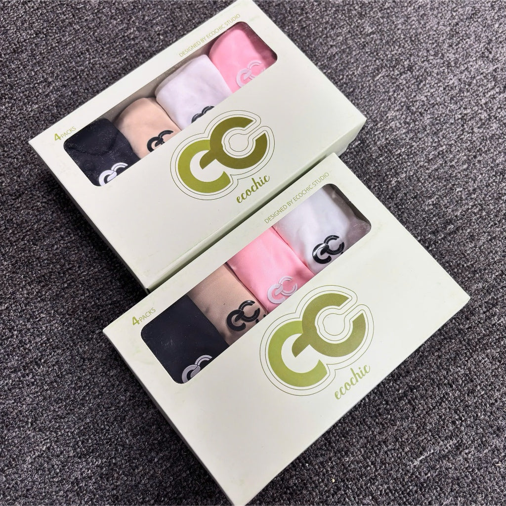 ECOCHIC Women's Underwear Set Full Box High Quality Molded Chip Material Embossed Logo Comfortable and Cool Material A699