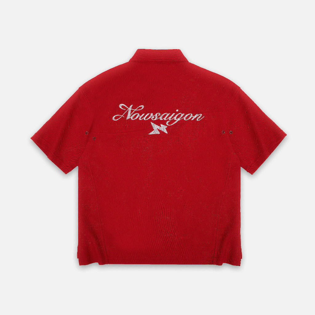 NEEDS OF WISDOM Zip Polo Shirts - Red - Genuine Local Brand