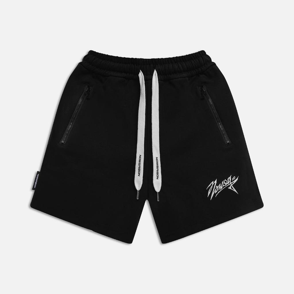 NEEDS OF WISDOM Embroidered Nowsg Sweatshorts - Black - Genuine Local Brand