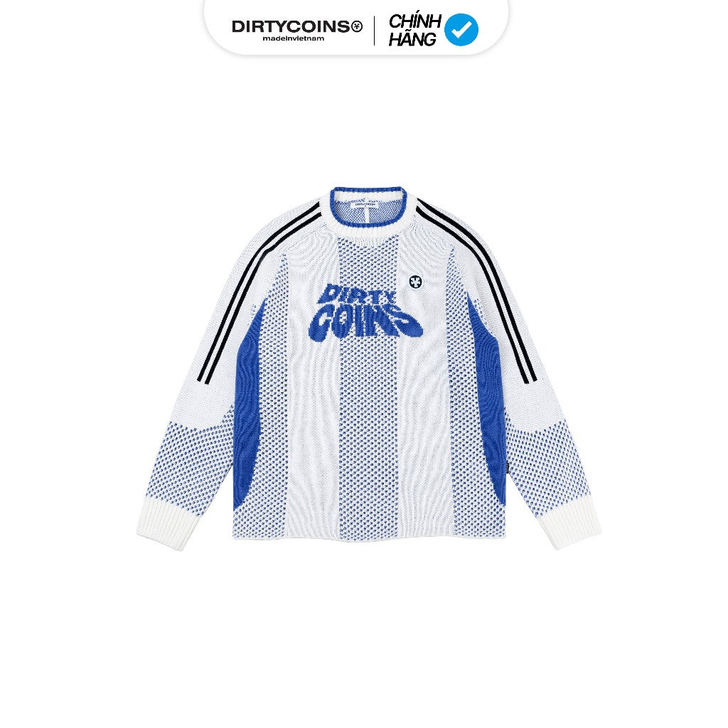 Áo Khoác DirtyCoins Knit Sweater Striped DirtyCoins - White Blue