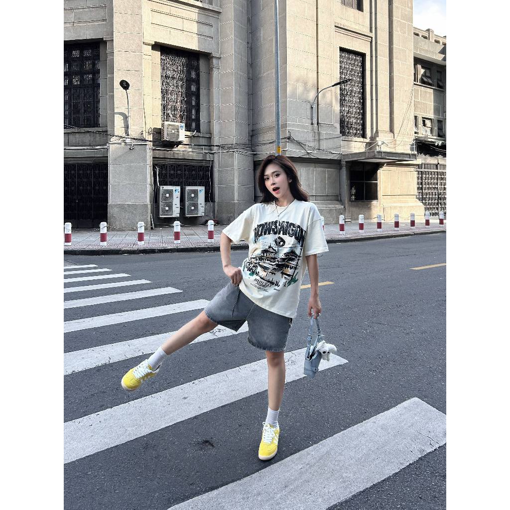 Áo phông NOWSAIGON Binh Tay Market Tee - Kem - Local Brand Chính Hãng