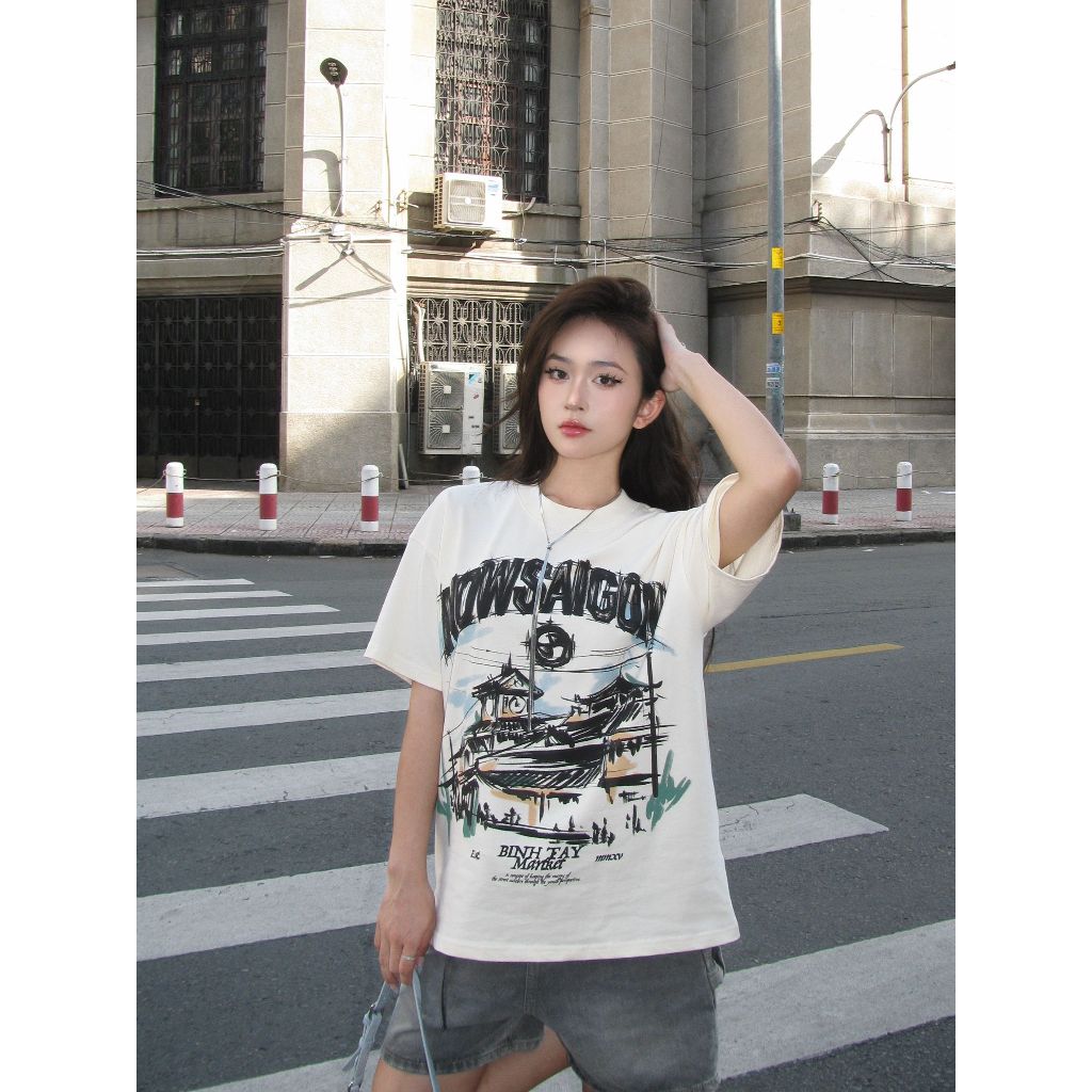 NOWSAIGON Binh Tay Market Tee - Cream - Genuine Local Brand T-shirt