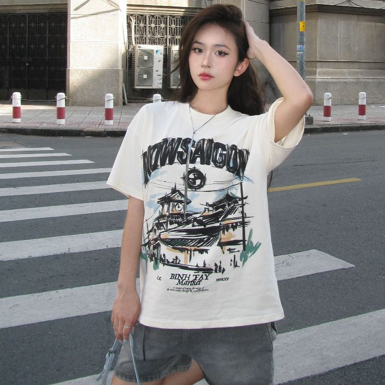 Áo phông NOWSAIGON Binh Tay Market Tee - Kem - Local Brand Chính Hãng