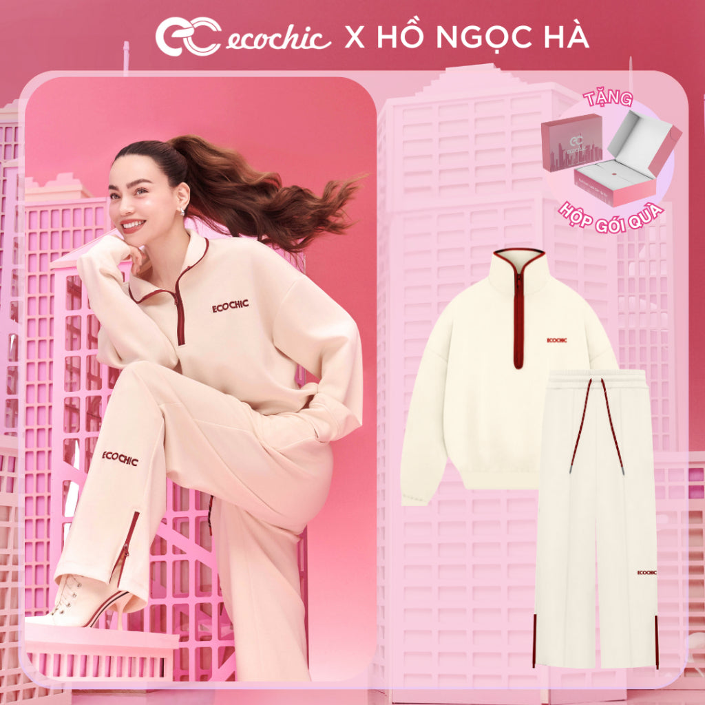 Set Bộ ISA ECOCHIC SET Áo Cổ Cao Quần Dài Khóa Kéo Xẻ Tà Cao Cấp Chính Hãng B112