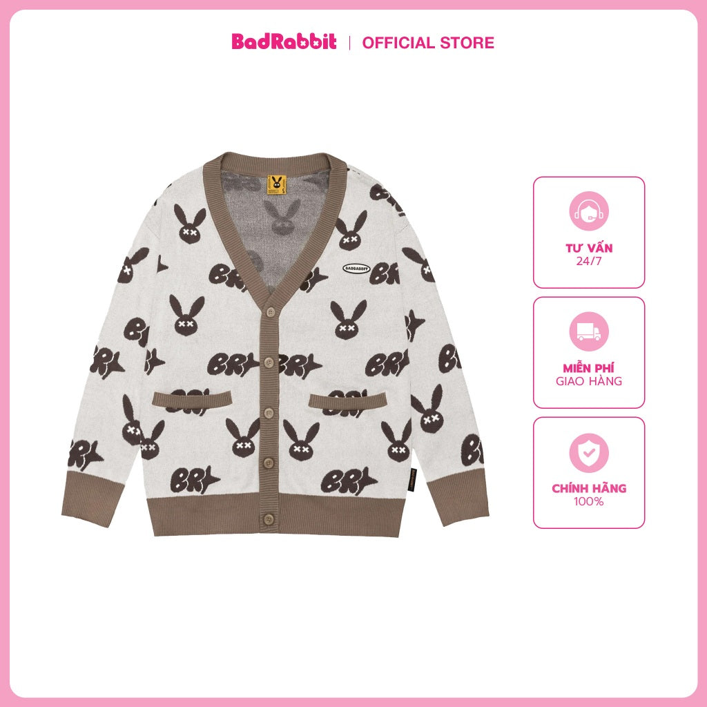 Unisex Bad Rabbit BROWNIE CARTOON CARDIGAN Wool Coat - Genuine Local Brand