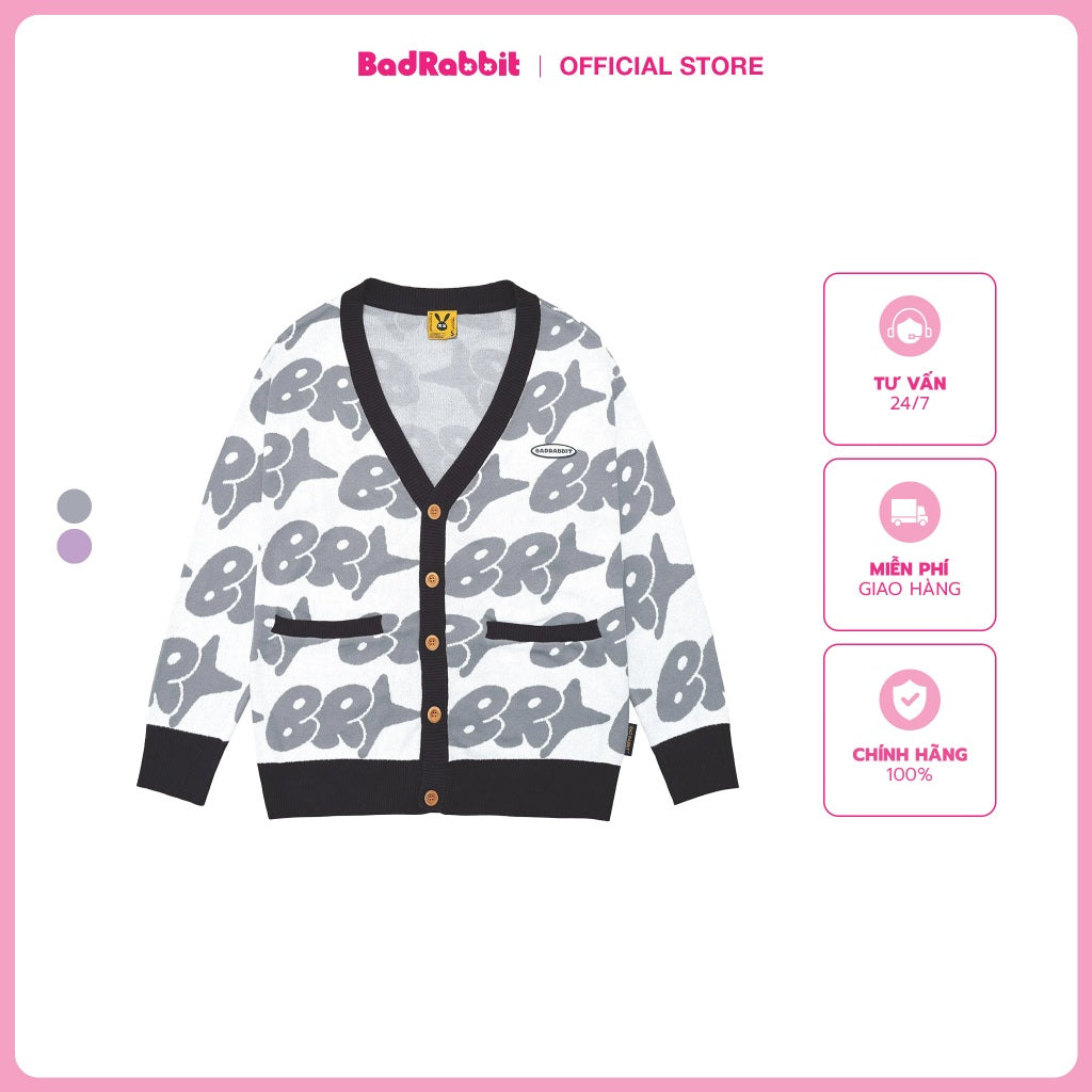 Unisex Bad Rabbit Wool Jacket BLACK CARTOON CARDIGAN - Genuine Local Brand