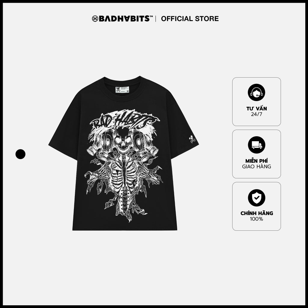 Bad Habits Hydra Bone Tee Men's and Women's T-shirt - Genuine Local Brand