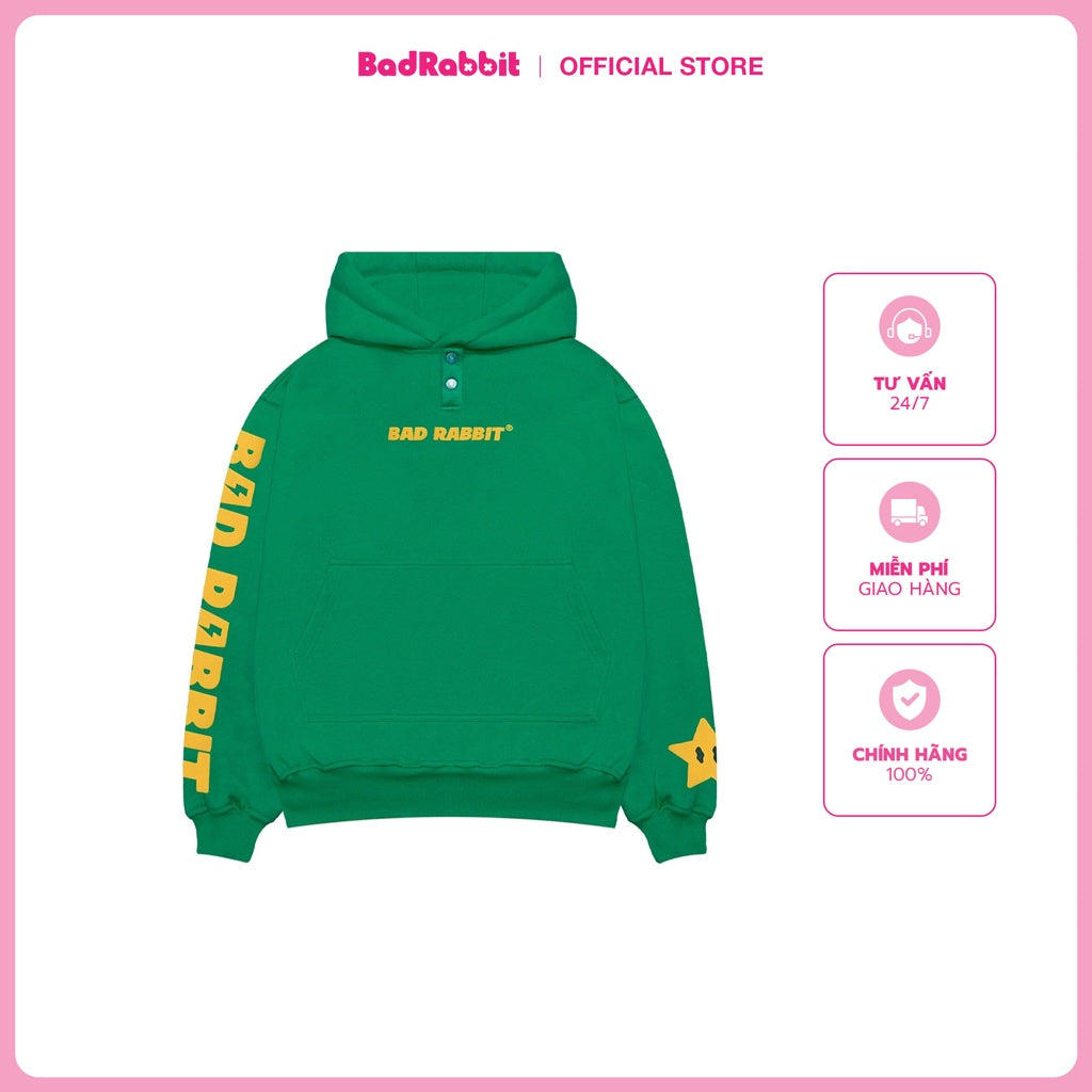 LUCKY STAR Bad Rabbit Fleece Jacket - GREEN - Genuine Local Brand