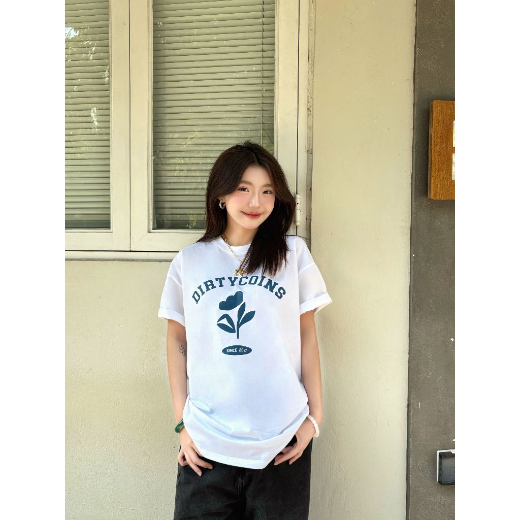 DirtyCoins Floral Silhouette T-Shirt - White