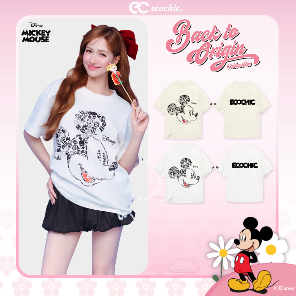ECOCHIC x HOA MINZY MICKEY PORTFOLIO Oversized T-shirt Genuine Disney Licensed MICKEY COLLECTION TS003
