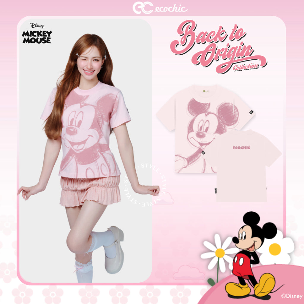 Áo Phông Baby Tee ECOCHIC x HÒA MINZY MICKEY ENERGY Chính Hãng Bản Quyền Disney MICKEY COLLECTION BB007