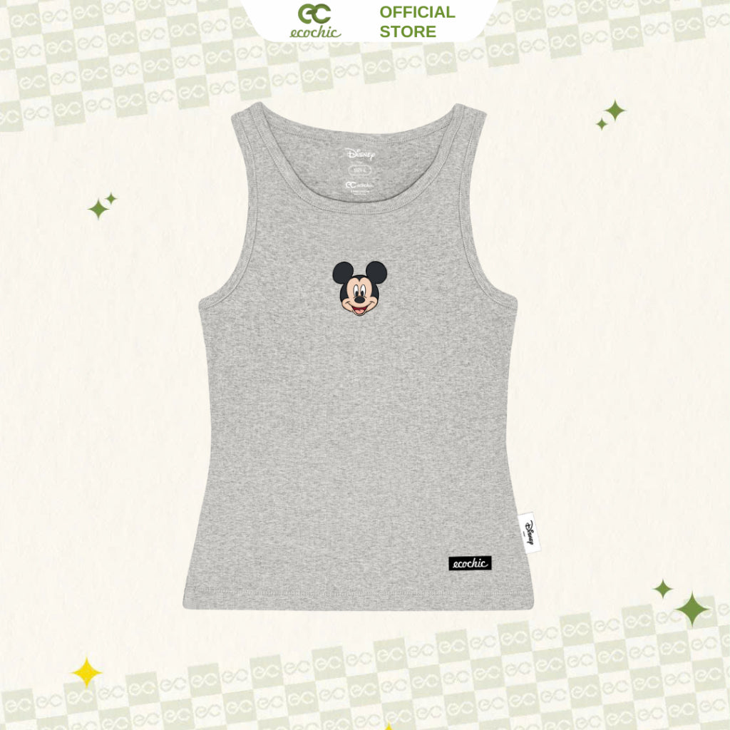 MICKEY ECOCHIC Tank Top, Ribbed Cotton Material, Cool, Soft, Genuine, Disney Copyright TT014