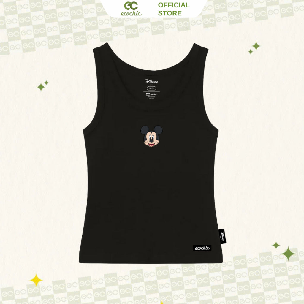 MICKEY ECOCHIC Tank Top, Ribbed Cotton Material, Cool, Soft, Genuine, Disney Copyright TT014