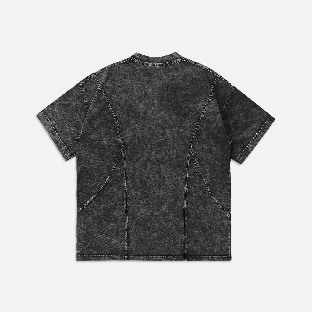 NEEDS OF WISDOM Arcline Acid Washed Tee - Black - Genuine Local Brand