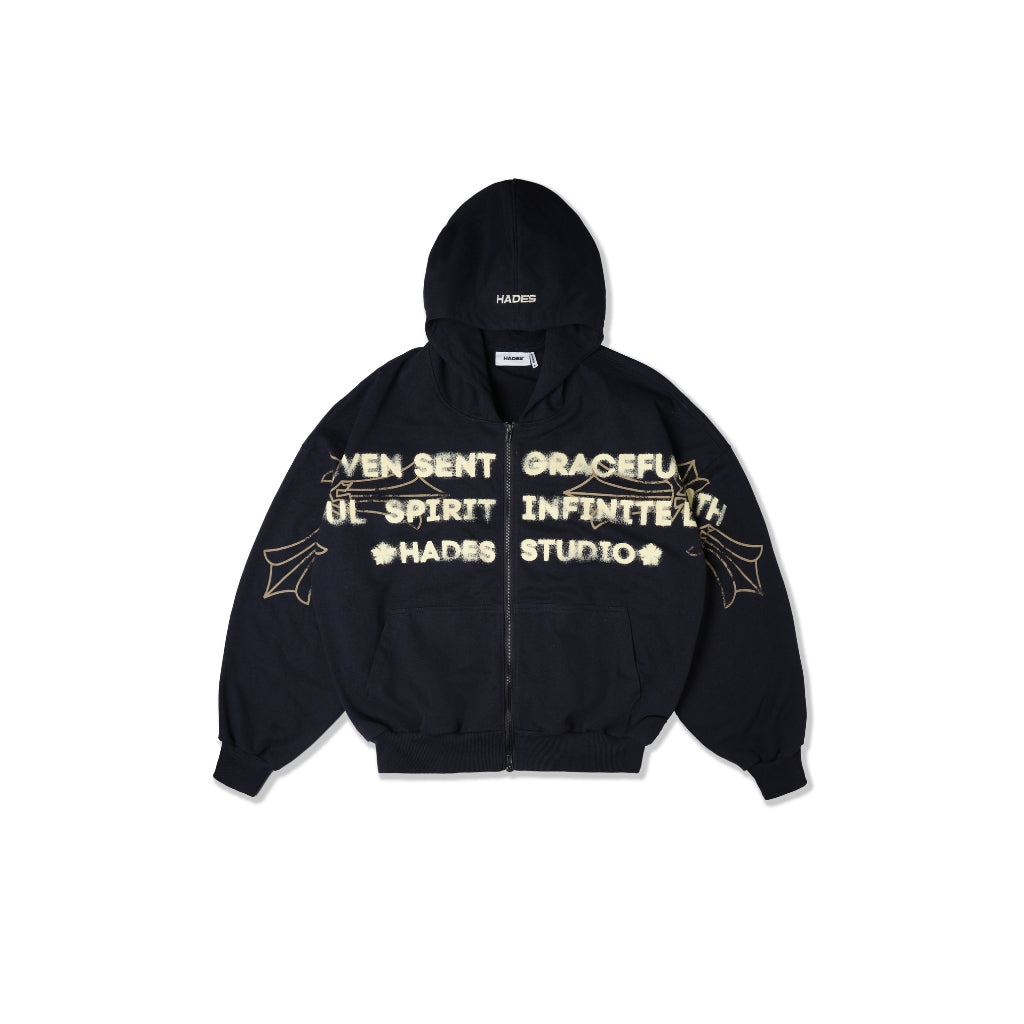 HADES HEAVEN'S CALL HOODIE ZIP - BLUE NAVY - Genuine HADES Brand