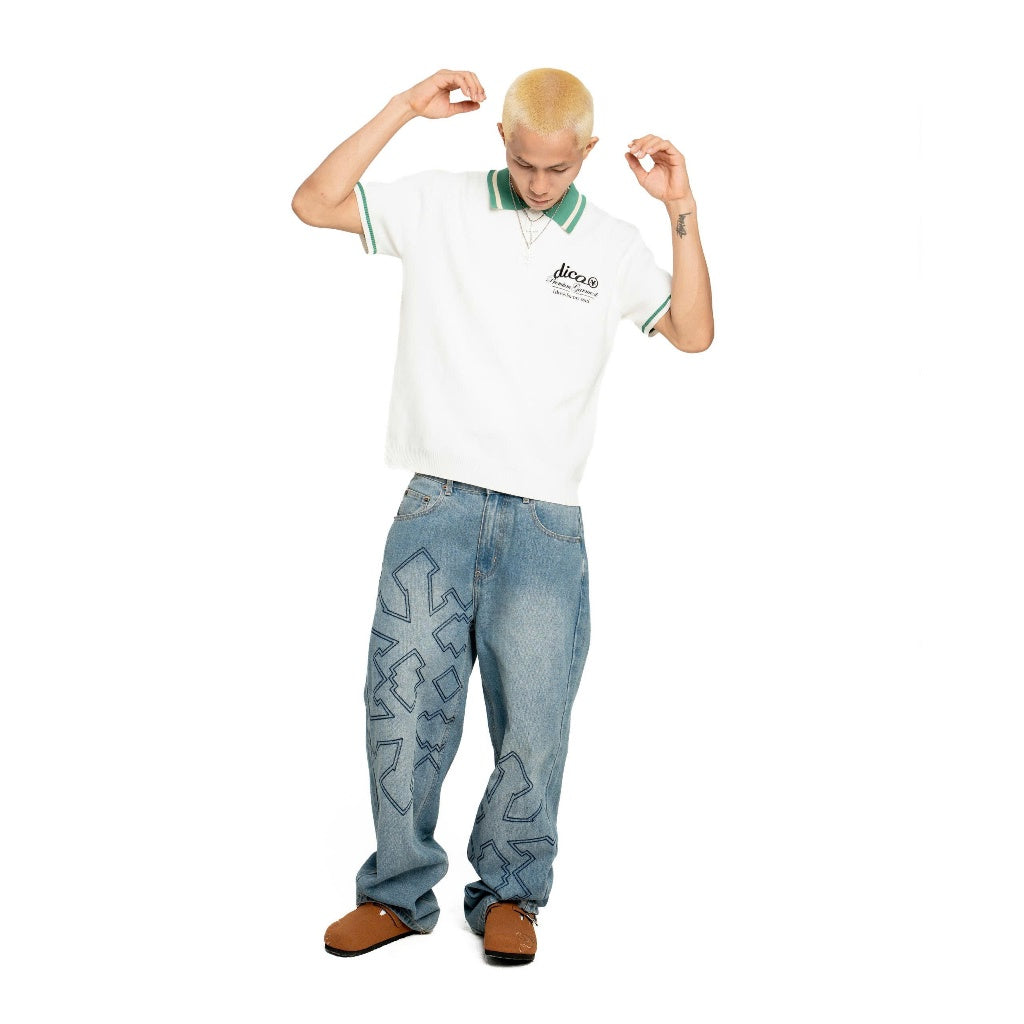 Quần Dài DirtyCoins Denim Pants 'Y' Embroidery Blue