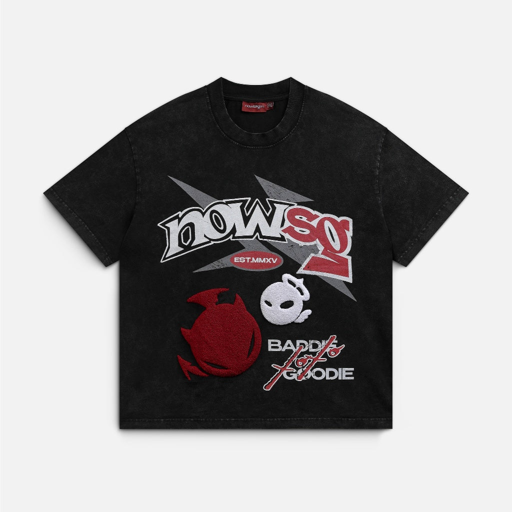 NEEDS OF WISDOM Chenille Icons Tee - Washed Black - Official Local Brand