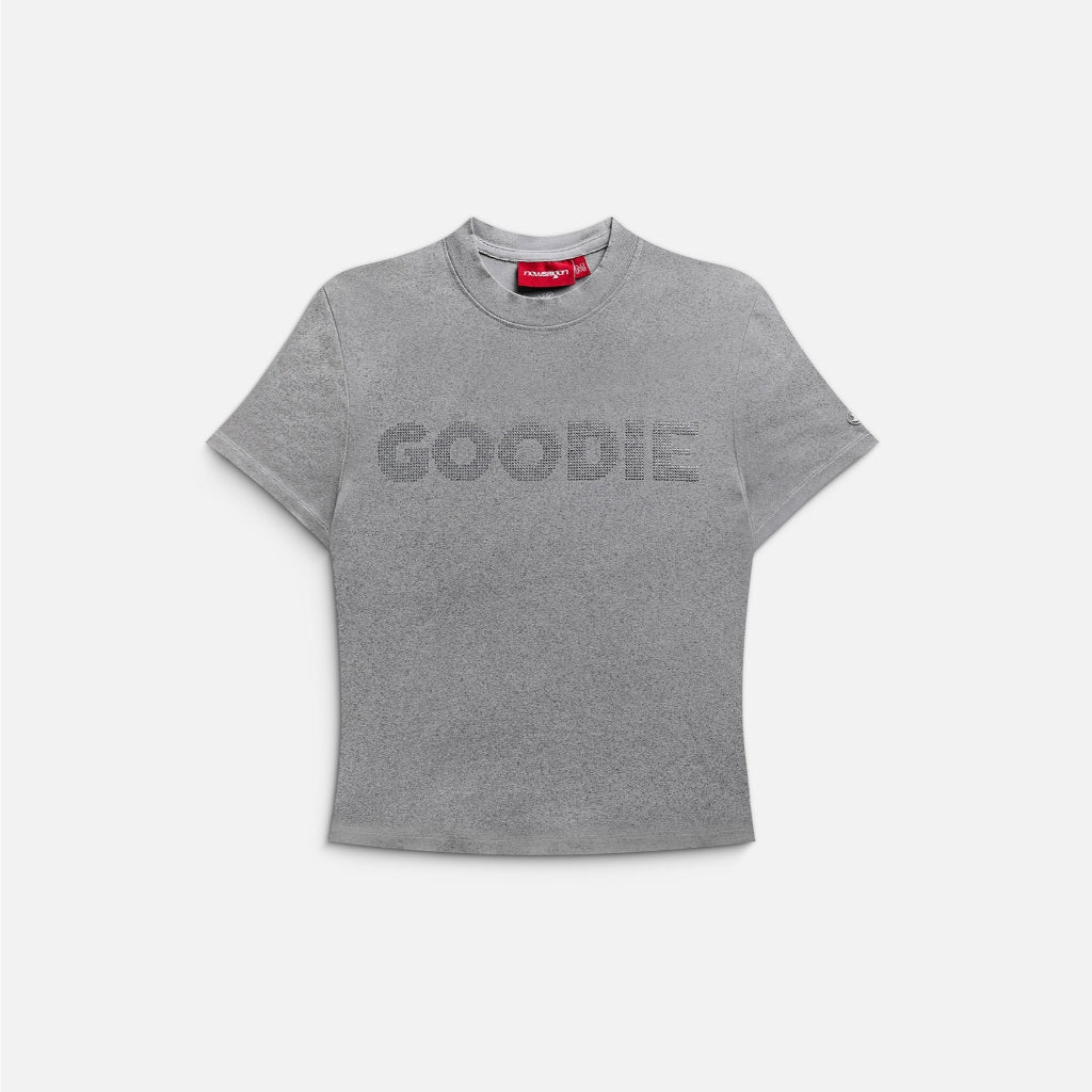NEEDS OF WISDOM Rhinestone Goodie Baby Tee - Grey - Authentic Local Brand