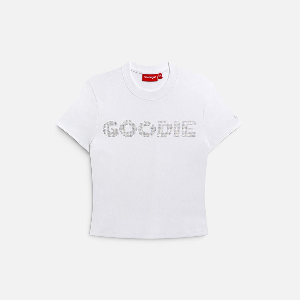 Áo thun NEEDS OF WISDOM Rhinestone Goodie Baby Tee - White - Local Brand Chính Hãng
