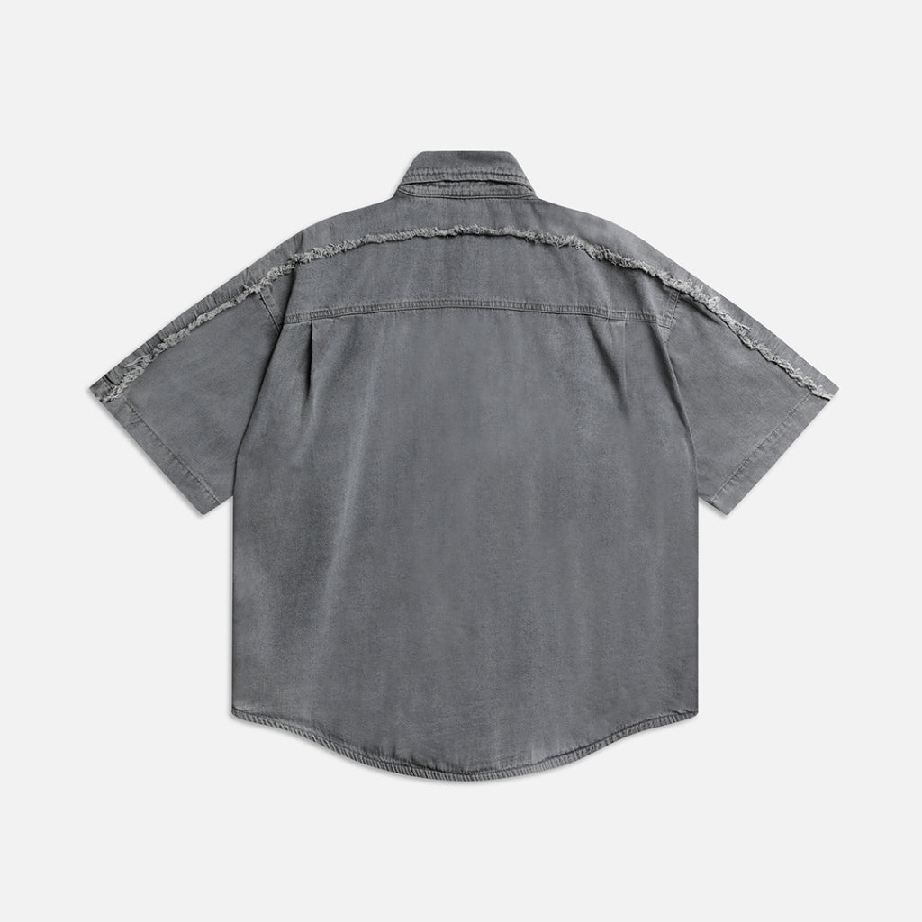 Áo NEEDS OF WISDOM S/S Patch Denim Shirt - Grey - Local Brand Chính Hãng
