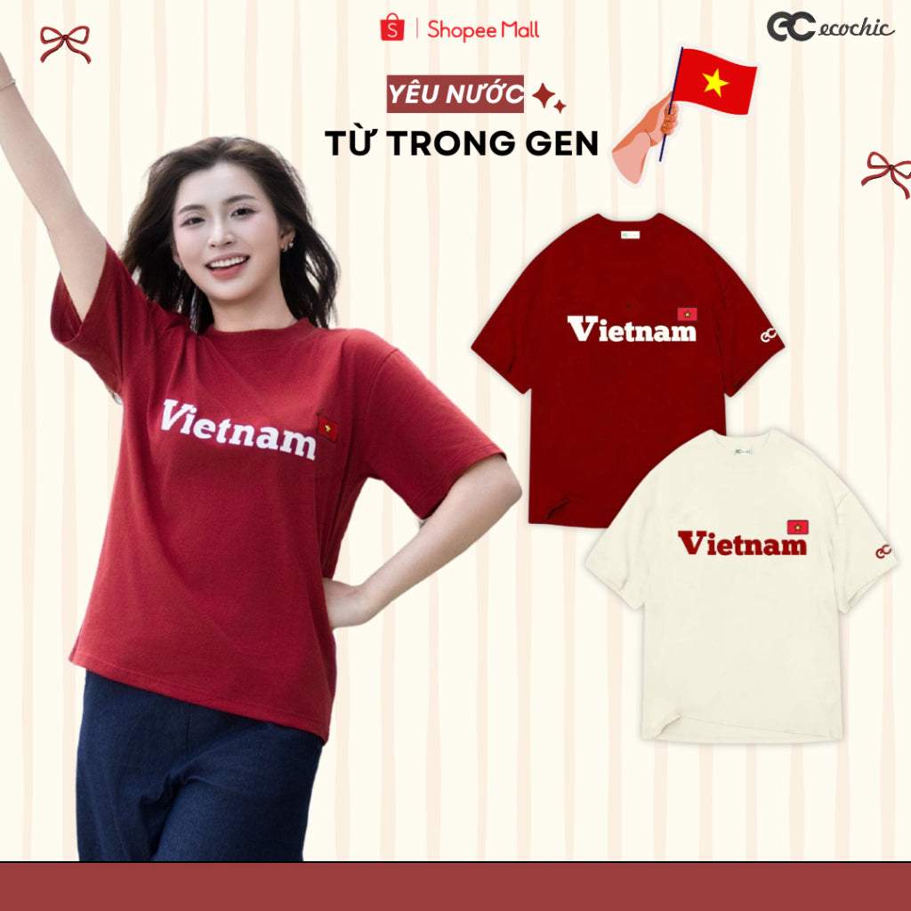 Genuine Ecochic Vietnam Red Flag Yellow Star T-Shirt B165