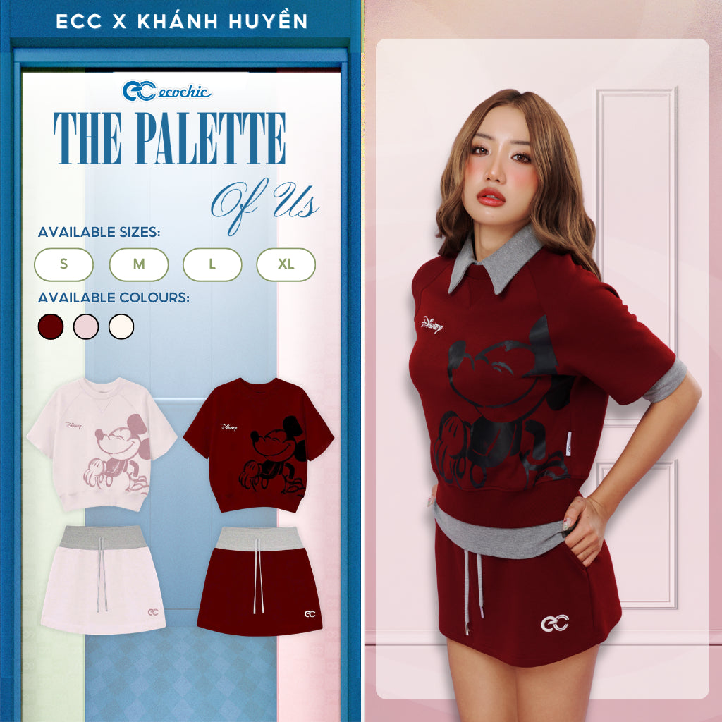 ECOCHIC SD005 Tencel Skirt Set with Cute Mickey Print, Genuine Licensed by Disney, High-Quality Material