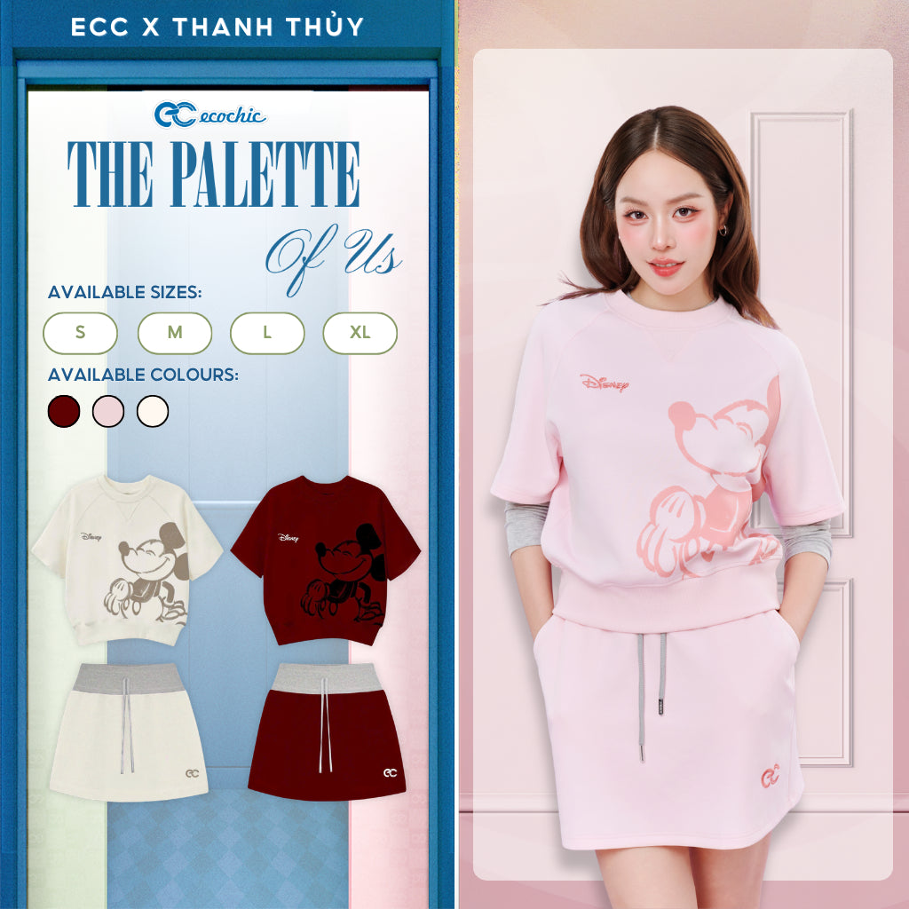 ECOCHIC SD005 Tencel Skirt Set with Cute Mickey Print, Genuine Licensed by Disney, High-Quality Material