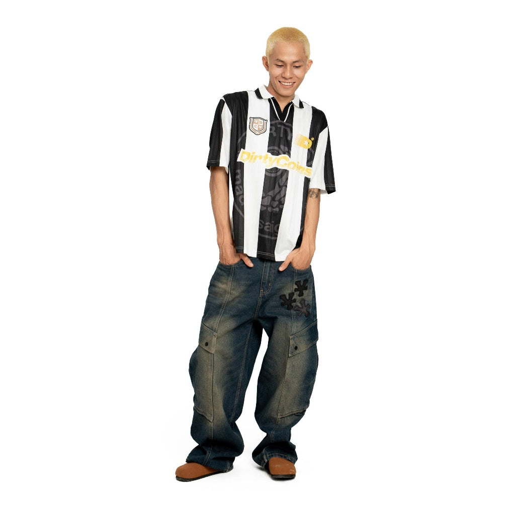 Quần Dài DirtyCoins Denim Cargo Pants Splicing Blue Wash