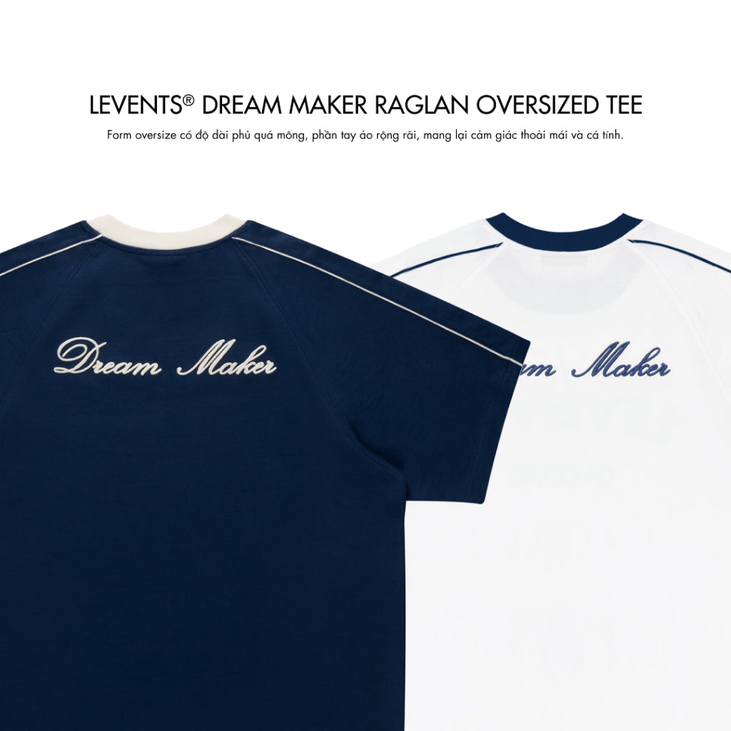 Levents Dream Maker Raglan Oversized Tee 100% Cotton Unisex T-shirt