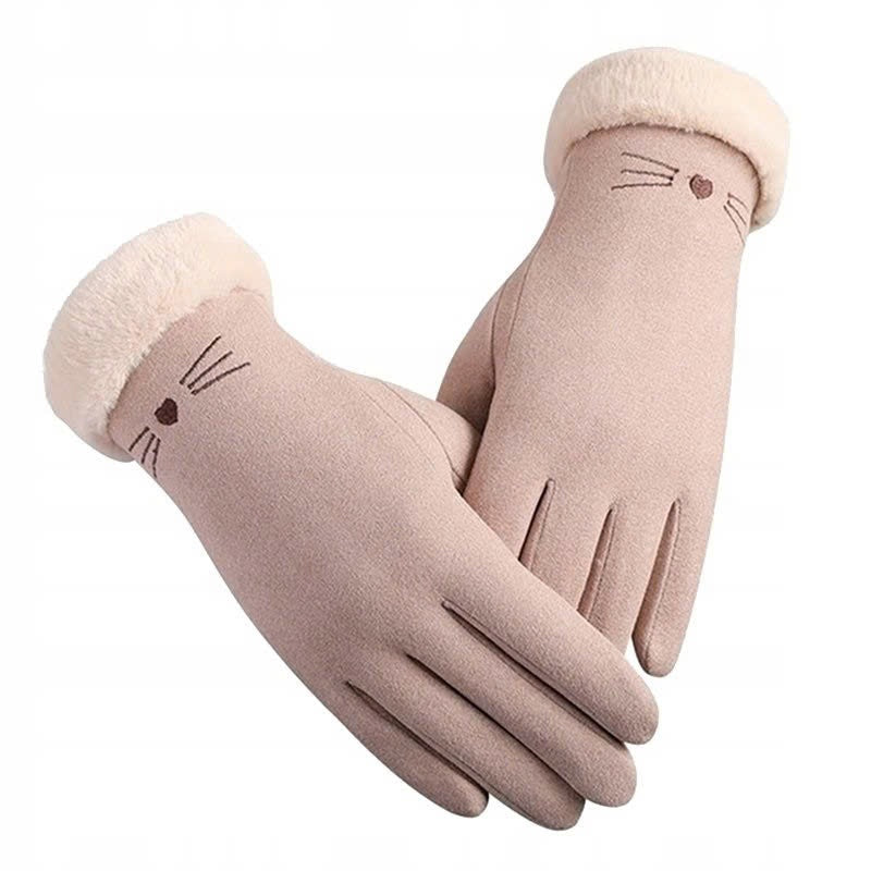 (QUÀ TẶNG) Găng Tay Giữ Ấm Lót Lông Thiết Kế Tai Mèo Đáng Yêu – Găng Tay Nữ Mùa Đông Mềm Mịn A982