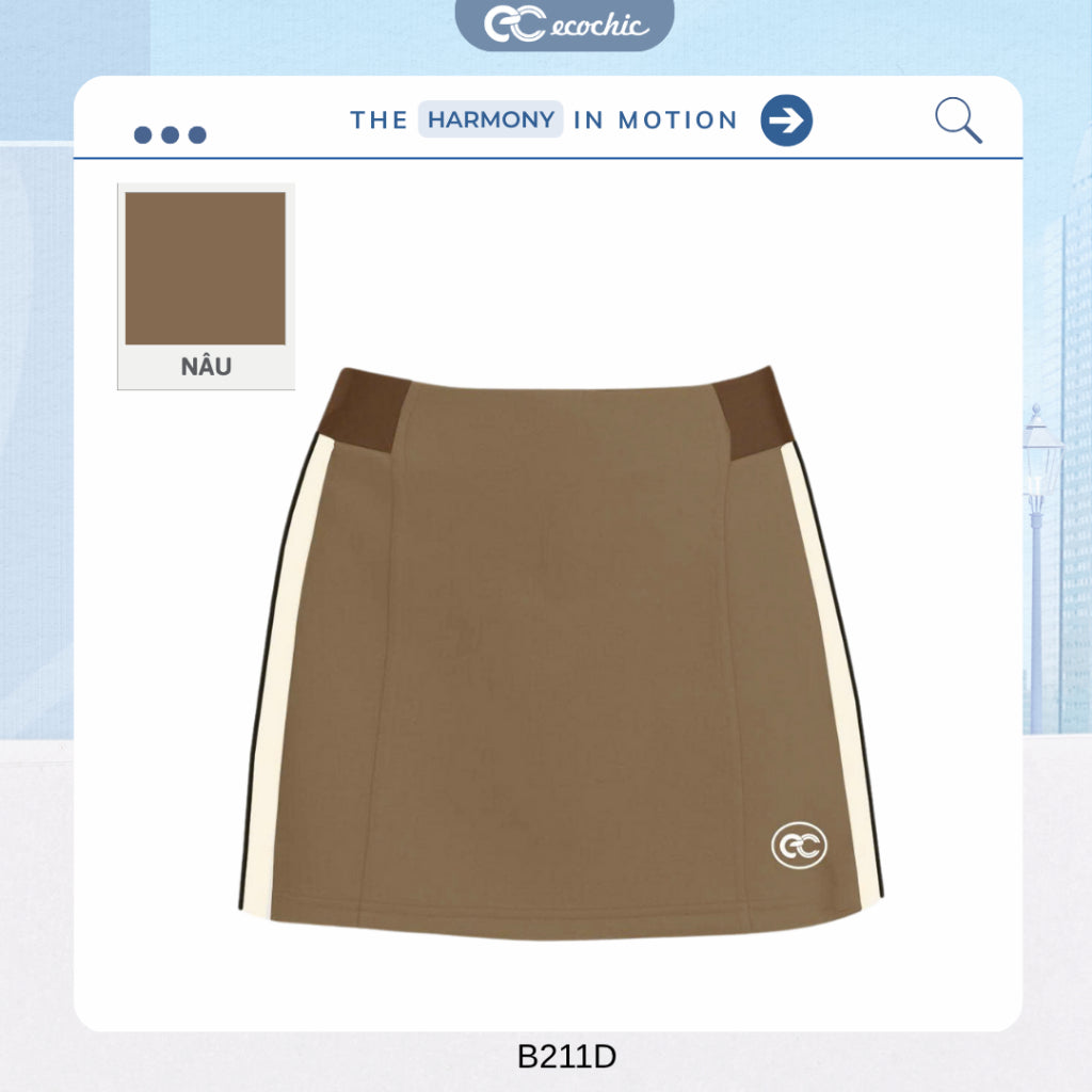 ECOCHIC FASHION Striped Skirt and Pants Set, Dynamic Sportswear, High Quality, Soft Material HNH B210 B211 B212