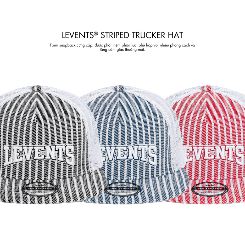 Snapback Striped Trucker Hat 50% Poly & 50% Cotton Unisex