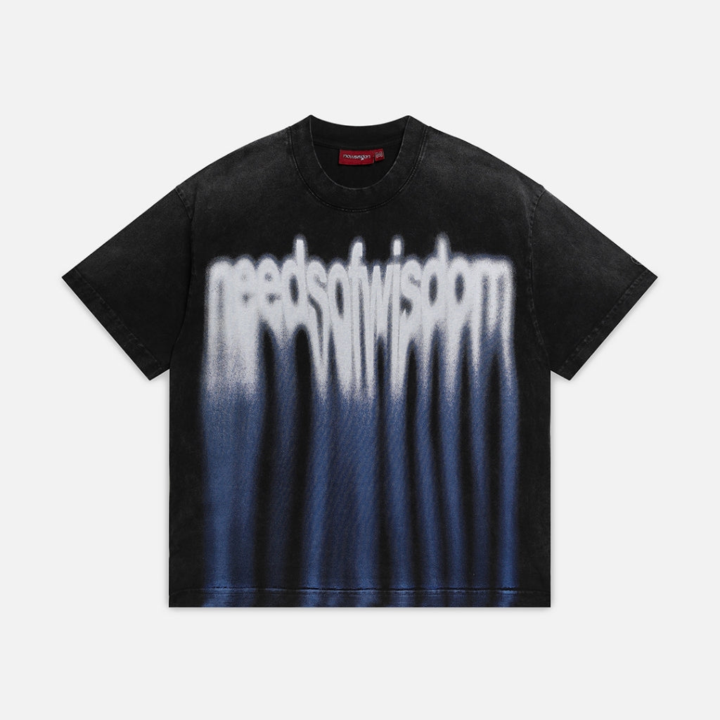 NEEDS OF WISDOM Metal Blur Tee - Washed Black - Genuine Local Brand