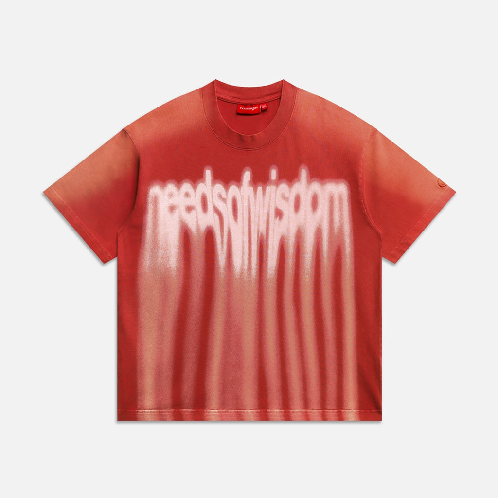 NEEDS OF WISDOM Metal Blur Tee - Washed Red - Genuine Local Brand T-shirt
