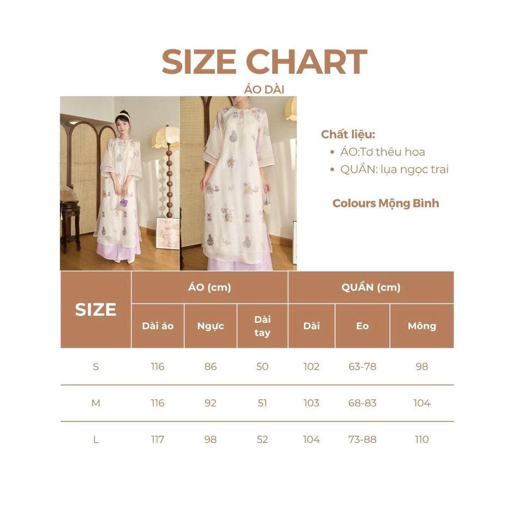 Mong Binh modernized ao dai set with high-quality embossed embroidery, soft silk mixed with glass – SD272 LANA DESIGN