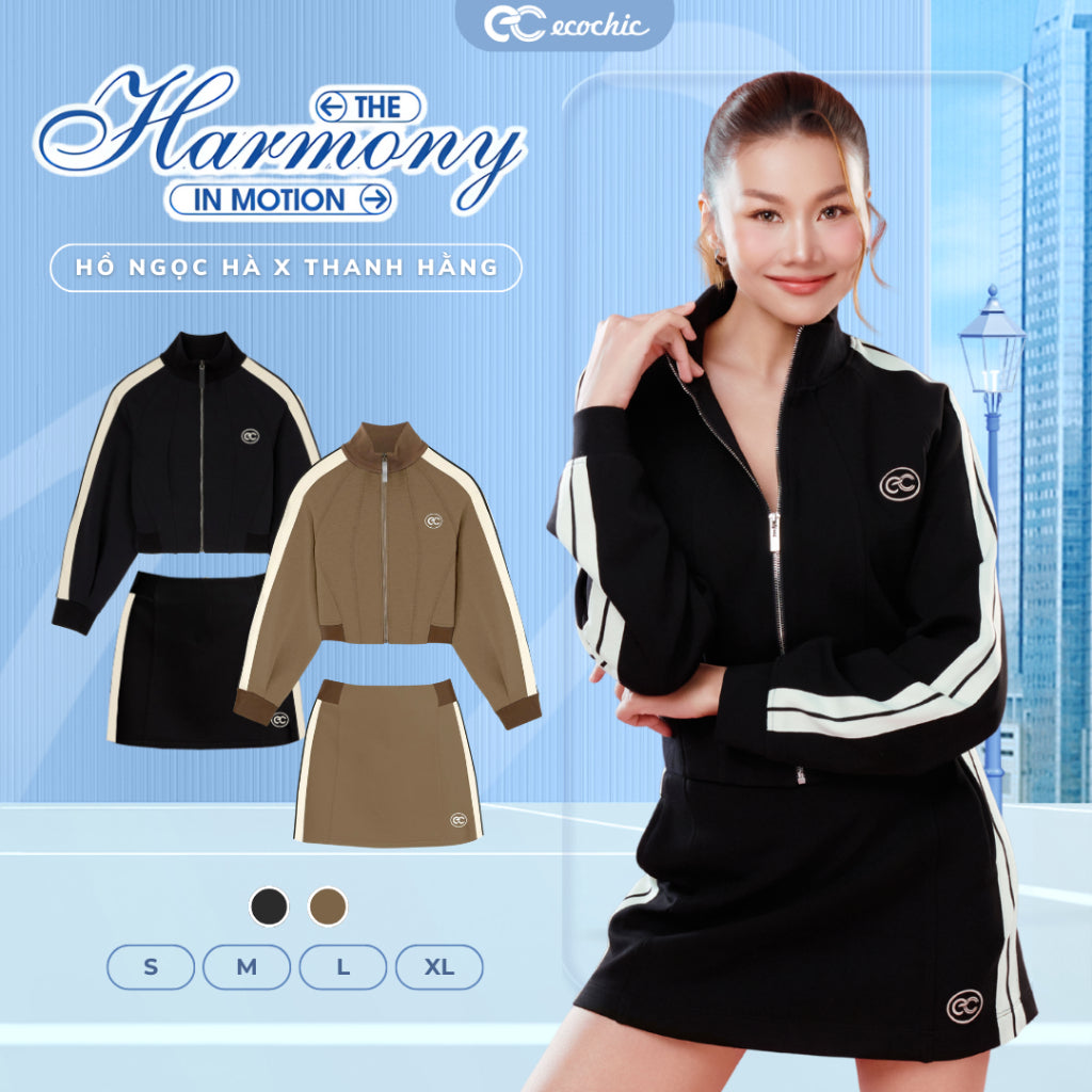 ECOCHIC FASHION Two-Piece Set with Striped Sports Fashion Design HNH B210 B211 B212