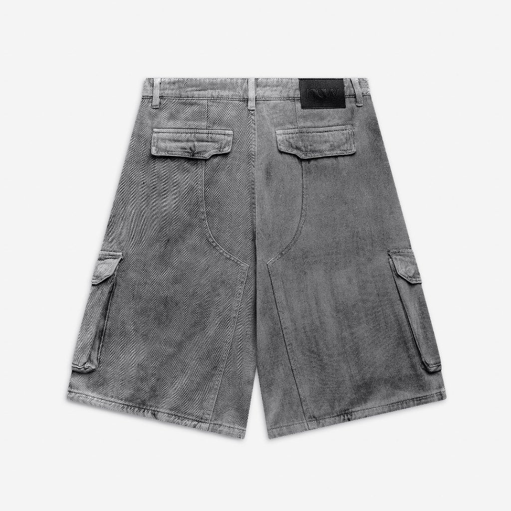 NEEDS OF WISDOM Dust Cargo Jorts - Washed Grey - Authentic Local Brand