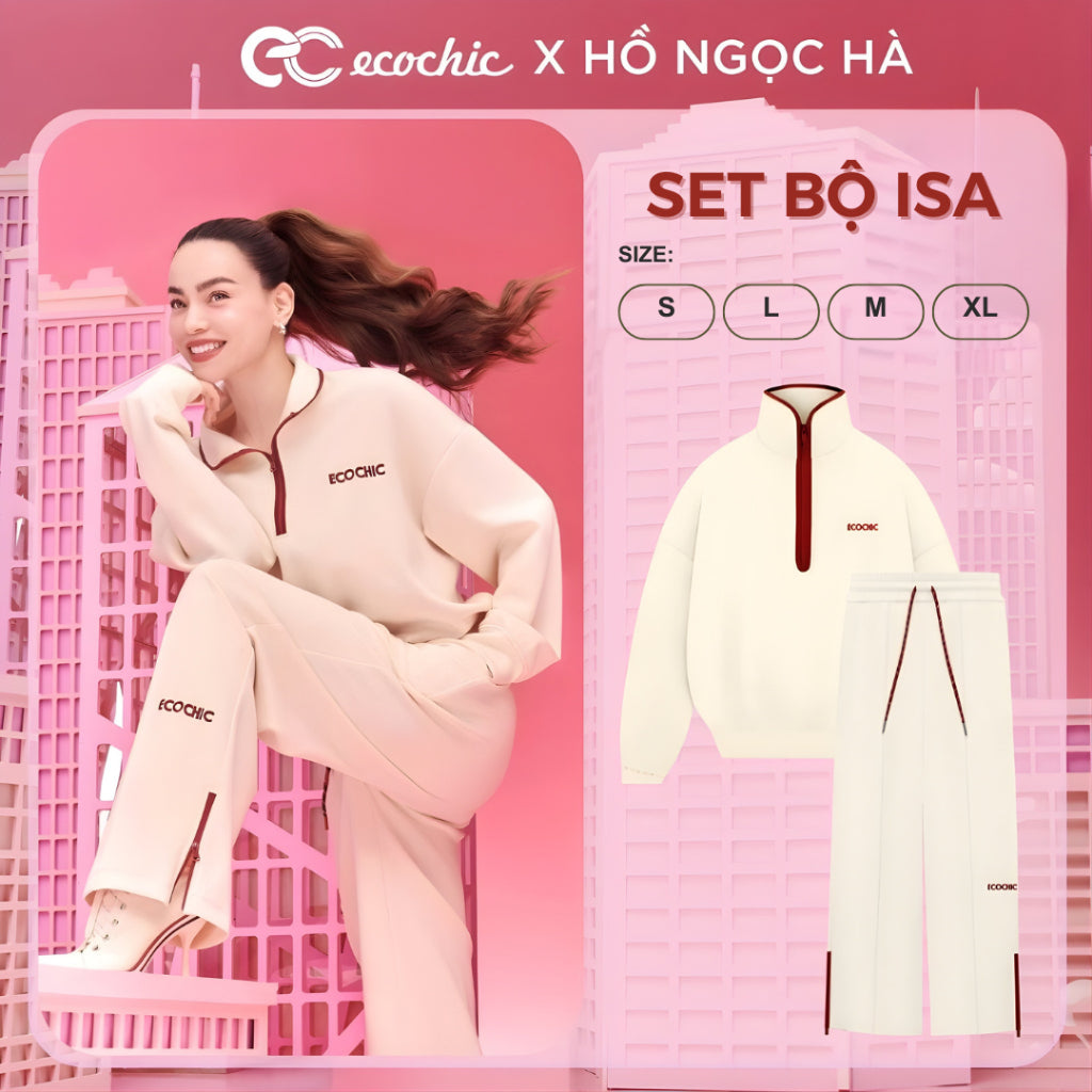 ISA ECOCHIC SET High Neck Shirt, Zippered Long Pants, High Quality Genuine B112