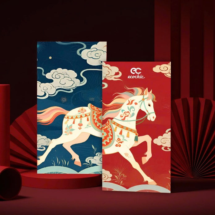 (Quà tặng) Set Bao Lì Xì Ecochic Tết 2026 Bính Ngọ Cao Cấp Chính Hãng A973