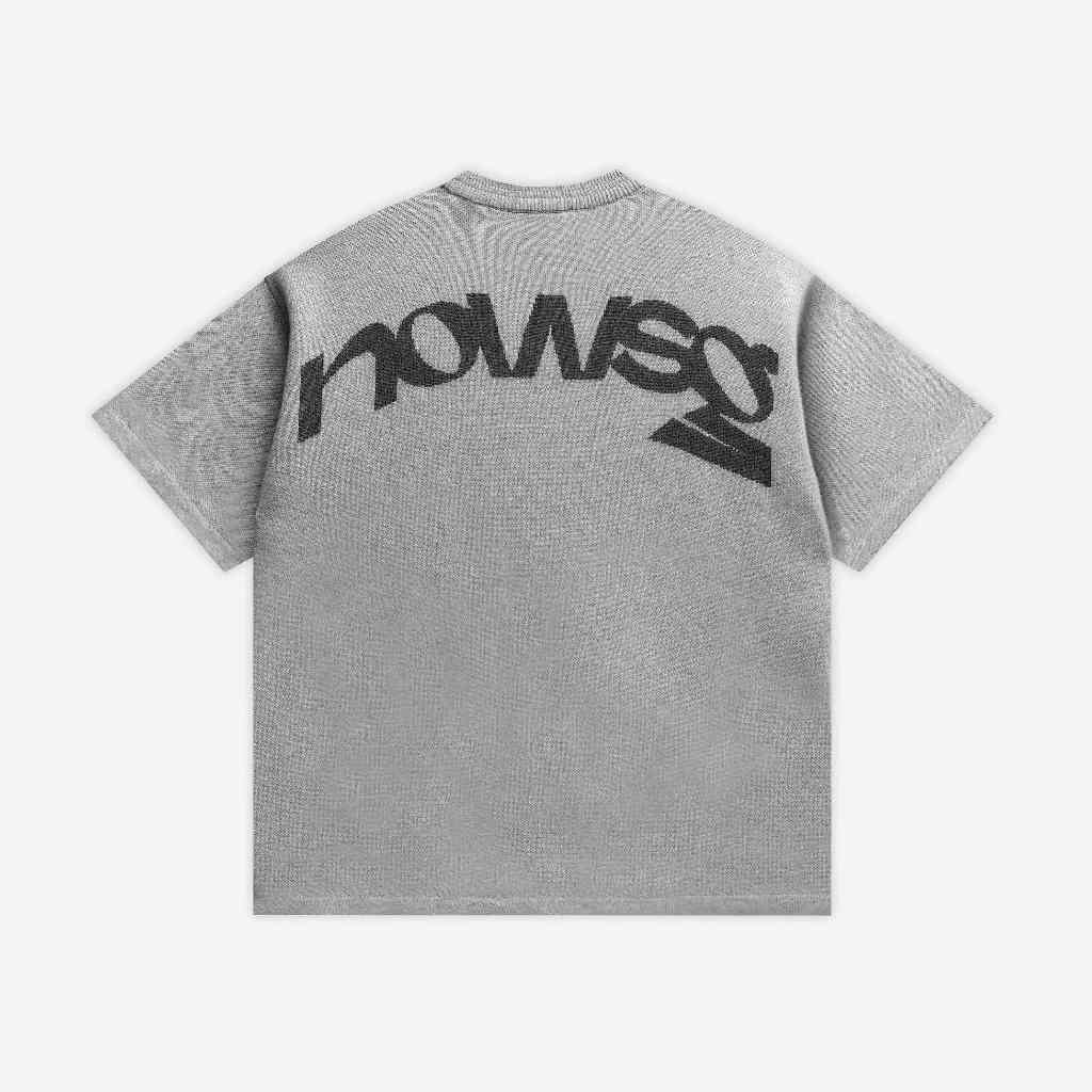 NEEDS OF WISDOM N Logo Knit Tee - Grey - Authentic Local Brand T-shirt