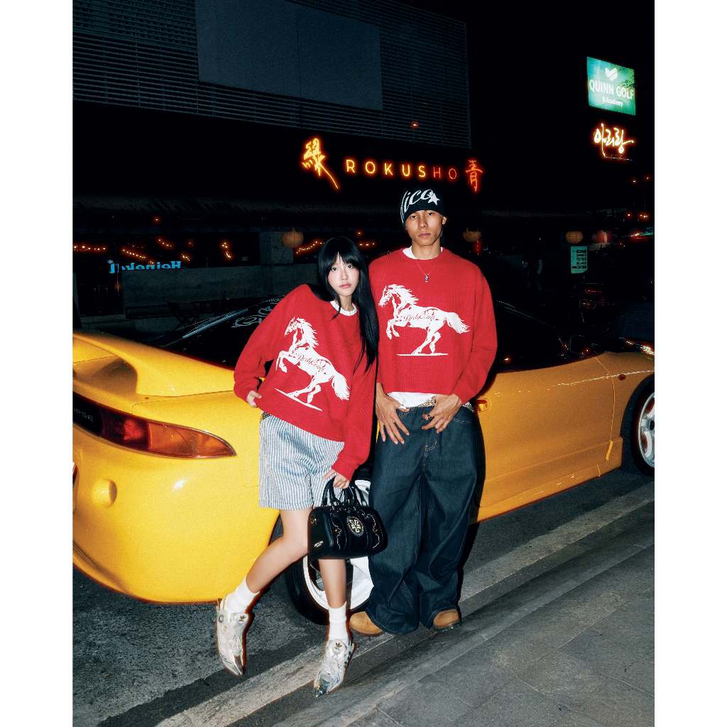 Áo Sweater DirtyCoins Horse Power Knit Red