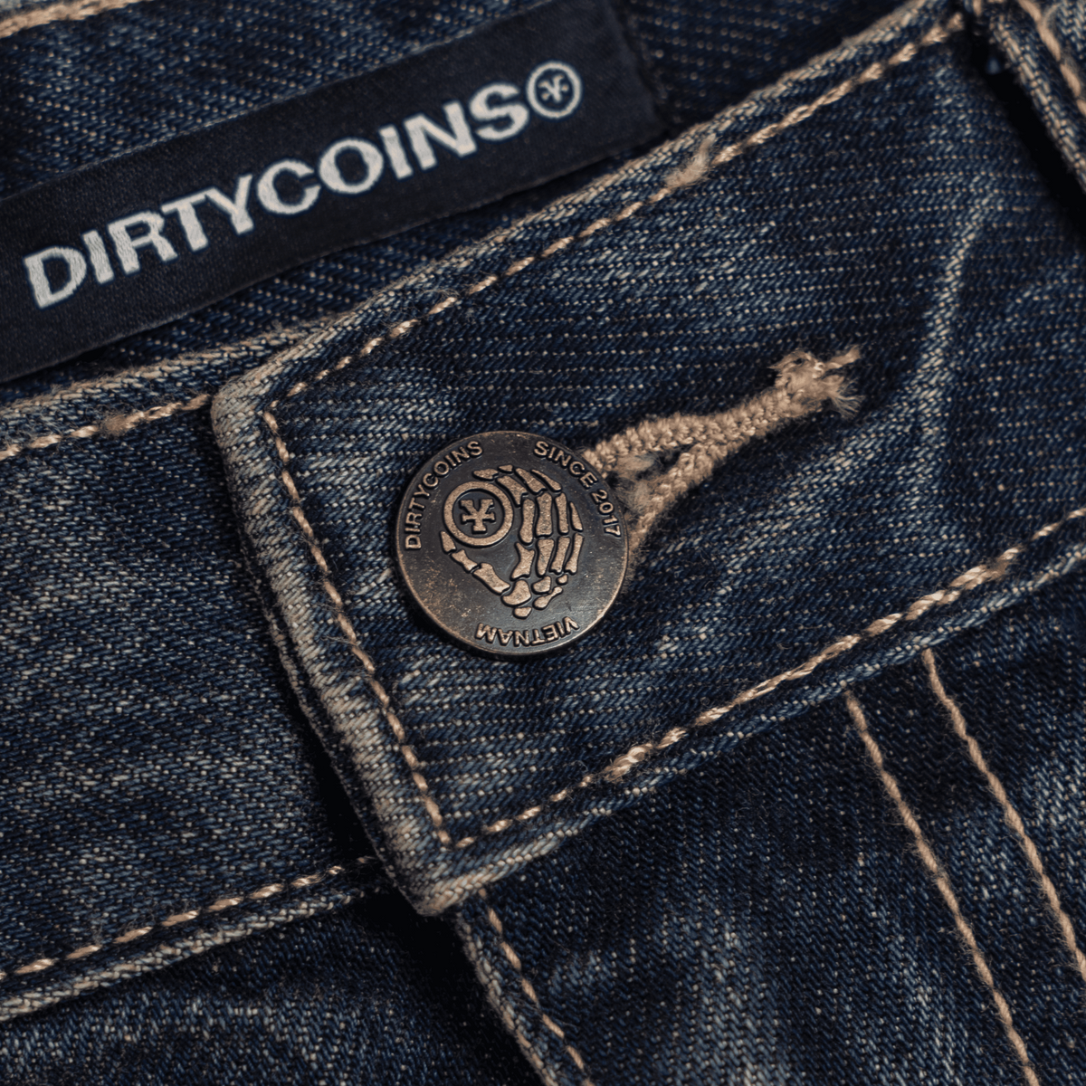 Quần Dài Denim Rivets Wide Leg - Local Brand Chính Hãng